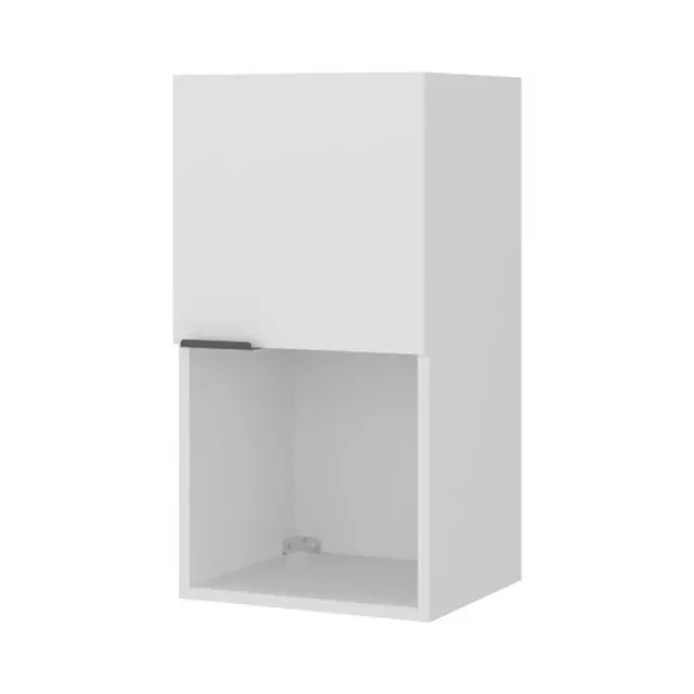 Alt view image 4 of 7 - FM FURNITURE Wall-Mounted Bathroom Cabinet with Hidden Storage and Open Compartment, White