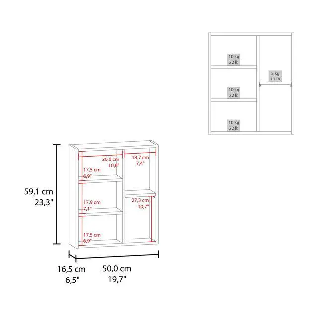 Alt view image 3 of 7 - MAGIA Wall-Mounted Bathroom Cabinet with Mirror, White.