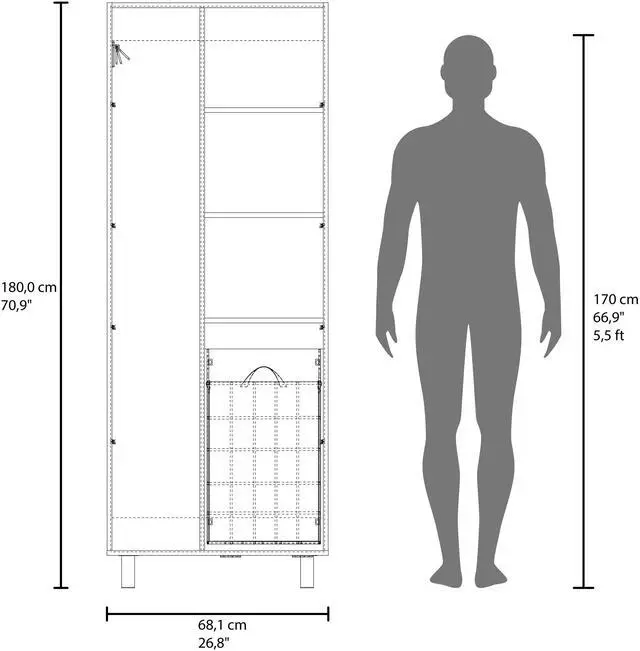 Alt view image 6 of 7 - FM FURNITURE The Mirage Modern Storage Cabinet with 2 Doors, 1 Drawer, and Metal Legs, Perfect for Organizing Bathrooms, Laundry Rooms, and Common Areas, White