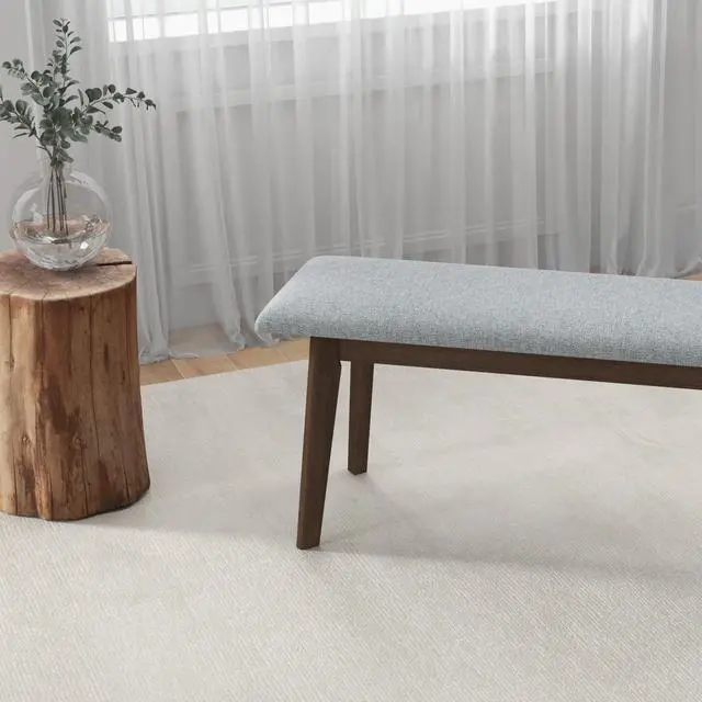 Alt view image 2 of 7 - Carlos Fabric Upholstered Solid Wood Bench