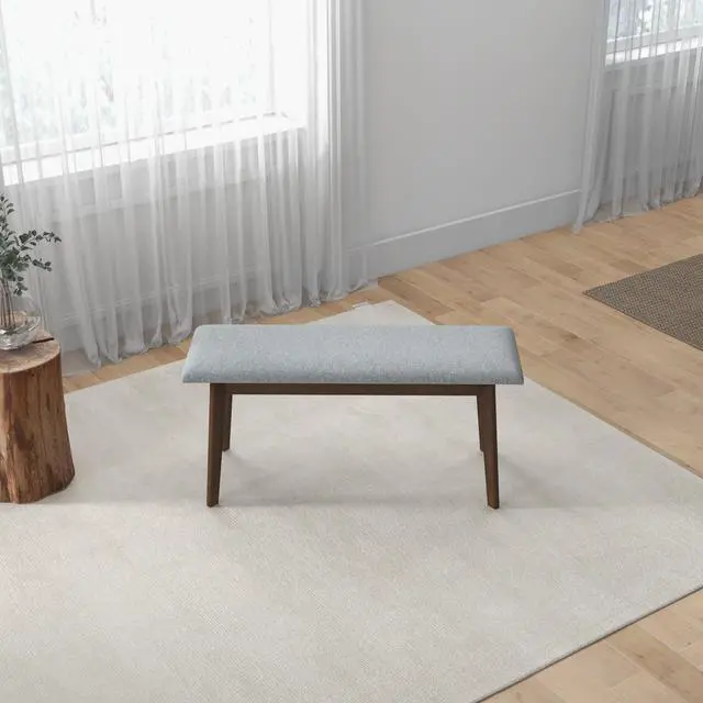 Alt view image 4 of 7 - Carlos Fabric Upholstered Solid Wood Bench