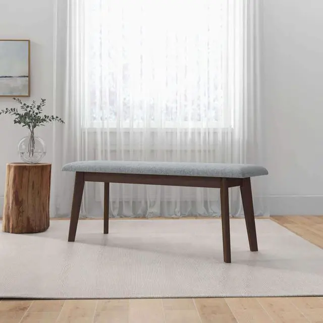 Alt view image 5 of 7 - Carlos Fabric Upholstered Solid Wood Bench