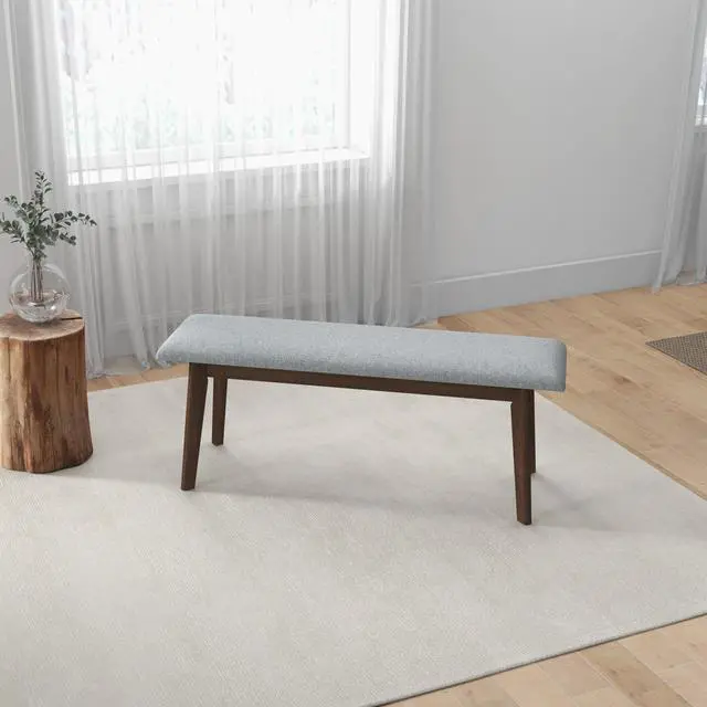 Alt view image 6 of 7 - Carlos Fabric Upholstered Solid Wood Bench