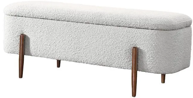Main image of Sarna Ivory Boucle Storage Bench