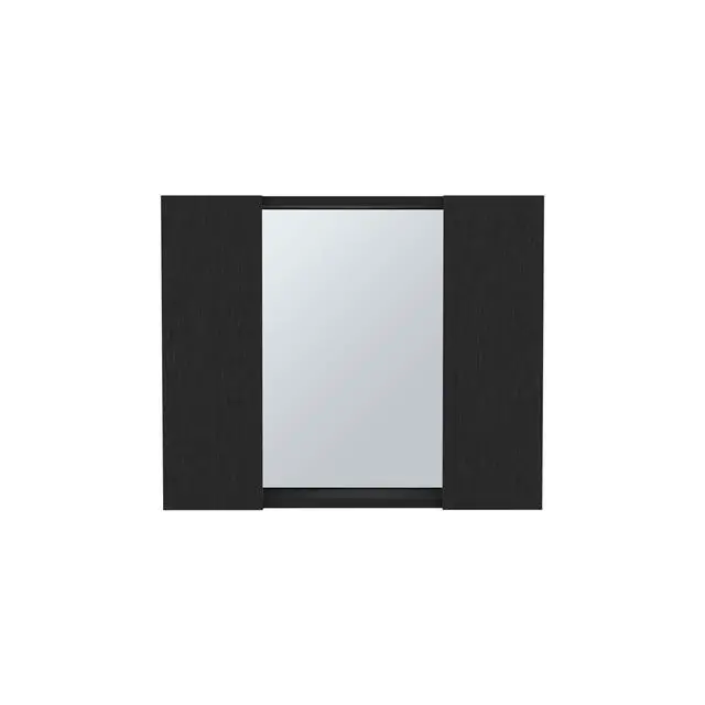 Alt view image 2 of 7 - Artemisa Medicine Cabinet, Double Door, Mirror, One External Shelf -Black