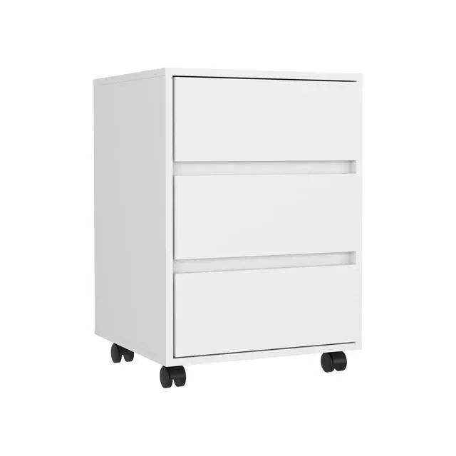 Alt view image 2 of 7 - Artemisa 3 Drawer Filing Cabinet, Four Casters, Superior Top -White