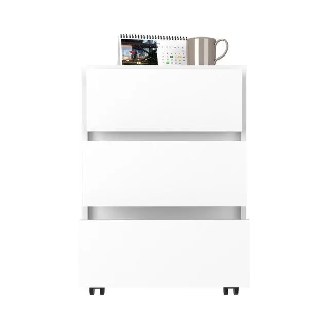 Alt view image 7 of 7 - Artemisa 3 Drawer Filing Cabinet, Four Casters, Superior Top -White