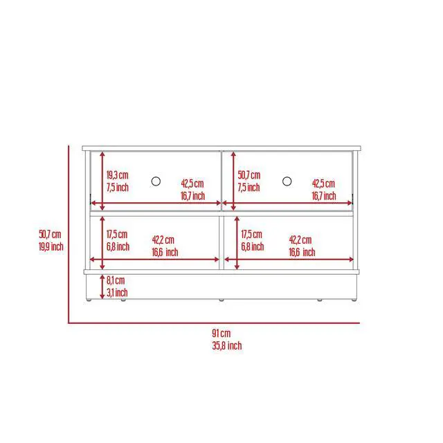 Alt view image 3 of 7 - Hamilton Storage Bench, Two Open Shelves, Two Drawers -Black