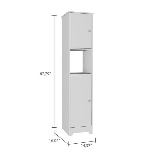 Alt view image 4 of 6 - Ibis Linen Cabinet, Double Doors, Four Interior Shelves, Two Cabinets -White