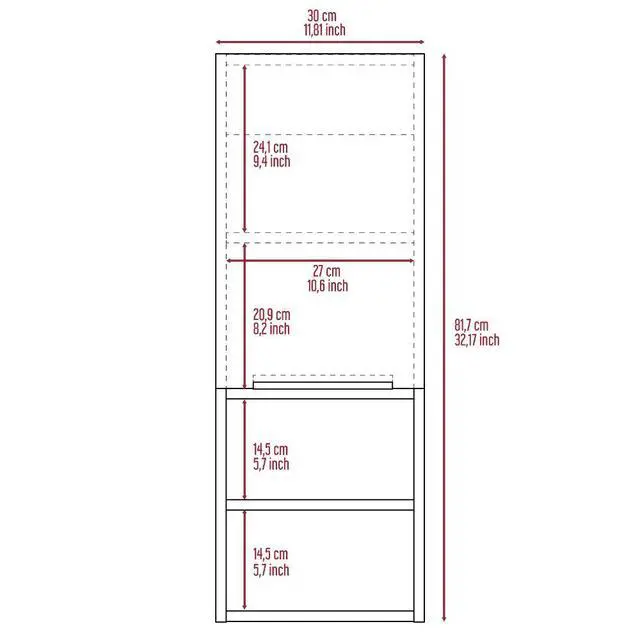 Alt view image 3 of 7 - Mila Bathroom Cabinet, Two Interior Shelves, Two External Shelves, Single Door Cabinet -Smokey Oak