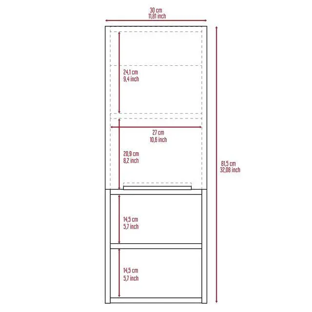 Alt view image 3 of 7 - Mila Bathroom Cabinet, with Two Internal Shelves, Two External Shelves and Single Door, White