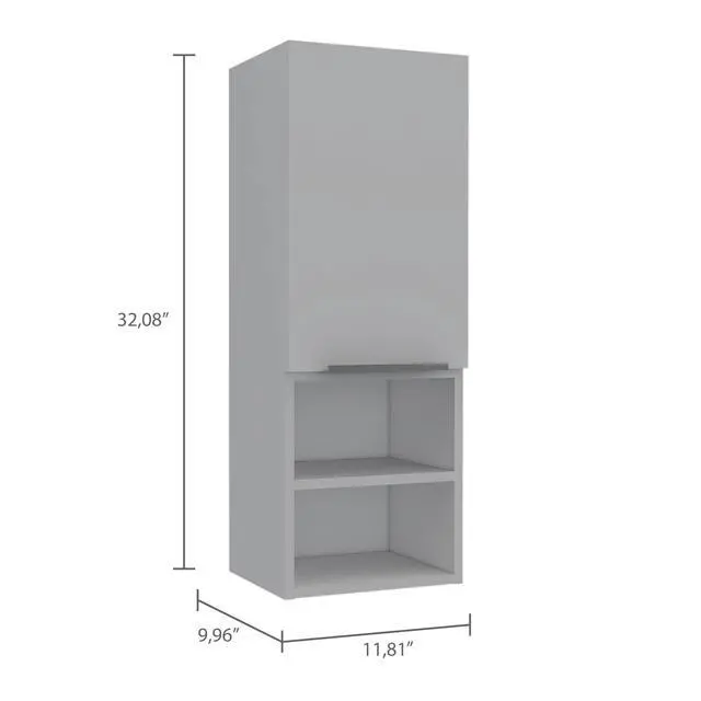 Alt view image 7 of 7 - Mila Bathroom Cabinet, with Two Internal Shelves, Two External Shelves and Single Door, White