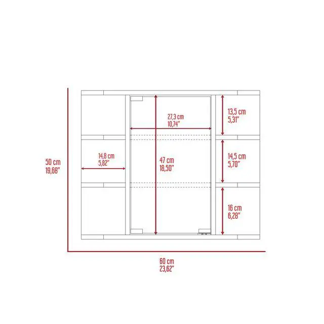 Alt view image 7 of 7 - Milan Medicine Cabinet, Six External Shelves Mirror, Three Internal Shelves -Black