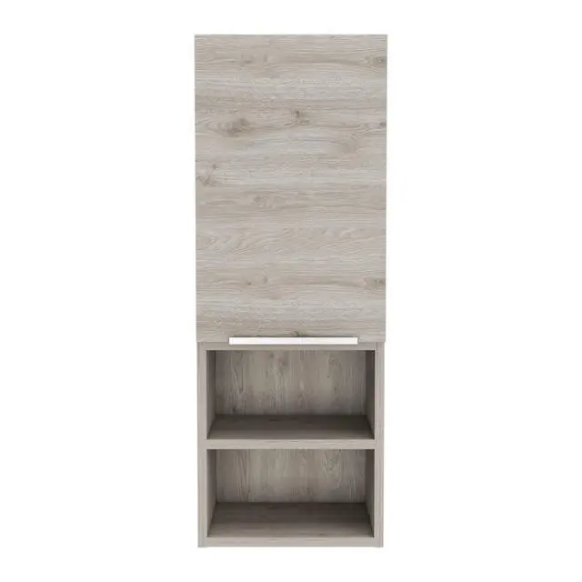 Alt view image 2 of 7 - Mila Bathroom Cabinet, Two Interior Shelves, Two External Shelves, Single Door Cabinet -Light Gray