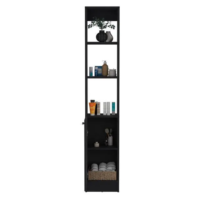 Alt view image 6 of 7 - Parks Linen Bathroom Storage Cabinet with one Doors, Tall Bathroom Cabinet with 6 Shelves, for Bathroom, Living Room, Kitchen