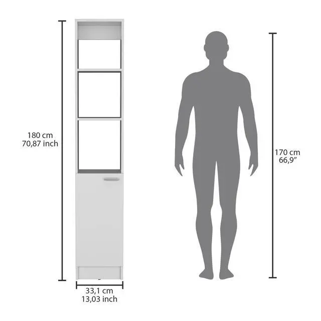 Alt view image 4 of 7 - Parks Linen Bathroom Storage Cabinet with one Doors, Tall Bathroom Cabinet with 6 Shelves, for Bathroom, Living Room, Kitchen