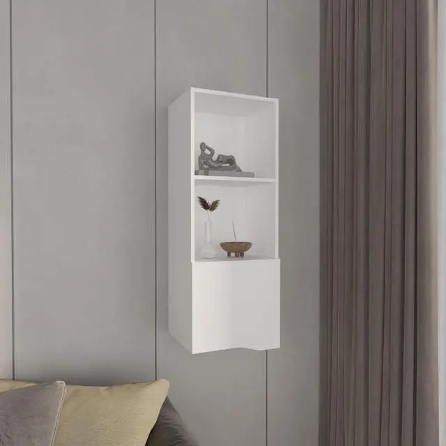 Main image of Obregon 43" Tall One-Door Wall Cabinet with Two Open Shelves, Medicine Cabinet