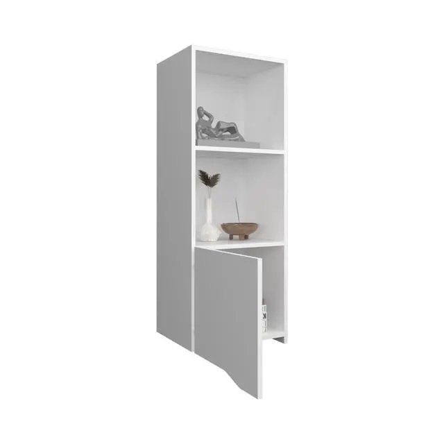 Alt view image 7 of 7 - Obregon 43" Tall One-Door Wall Cabinet with Two Open Shelves, Medicine Cabinet