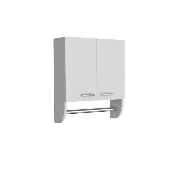 Alt view image 2 of 7 - Optim Medicine Cabinet with towel holder 17.4" Wide Medice Cabinet Organizer with Two interior Shelves and Tower Holder for Bathroom, Kitchen, Mudroom
