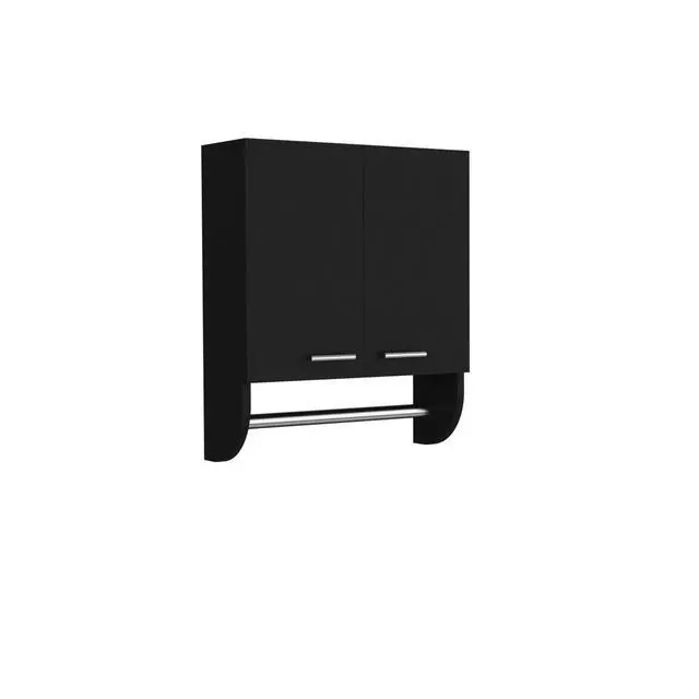 Alt view image 2 of 7 - Optim Medicine Cabinet with towel holder 17.4" Wide Medice Cabinet Organizer with Two interior Shelves and Tower Holder for Bathroom, Kitchen, Mudroom