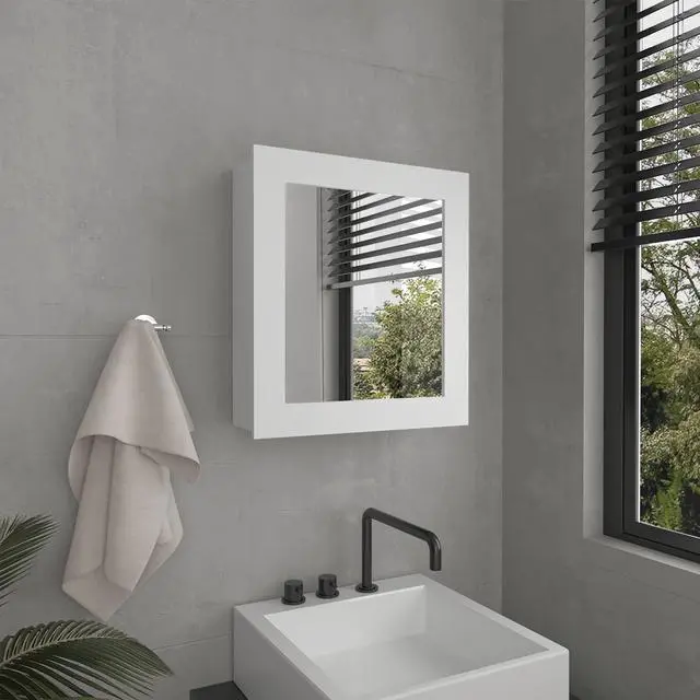Main image of Luma Medicine Cabinet with Mirror Door 20.5" High Cabinet Organizer with Two interior Shelves for Bathroom, Kitchen, Mudroom