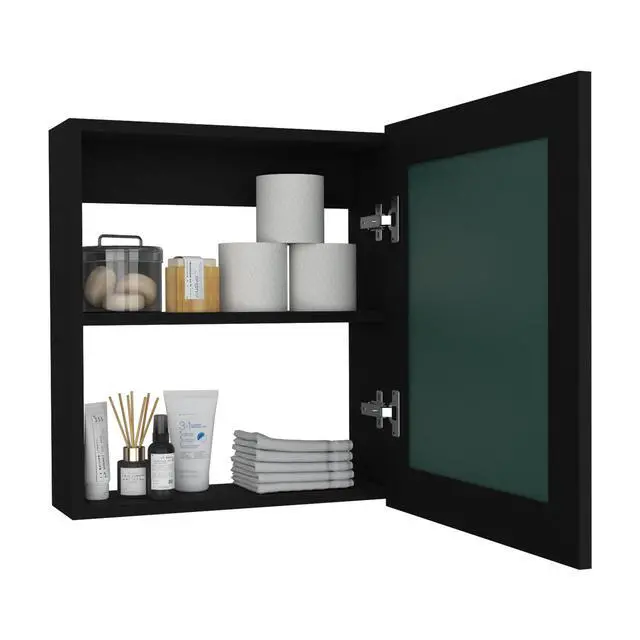 Alt view image 7 of 7 - Luma Medicine Cabinet with Mirror Door 20.5" High Cabinet Organizer with Two interior Shelves for Bathroom, Kitchen, Mudroom