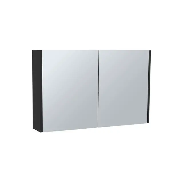 Alt view image 2 of 7 - Bouti 19.7" H x 31.5" W Double Door Mirror Medicine Cabinet, Three interior Shelves for Bathroom, Kitchen Black