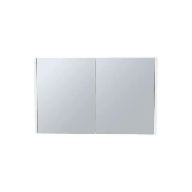 Alt view image 6 of 7 - Bouti 19.7" H x 31.5" W Double Door Mirror Medicine Cabinet, Three interior Shelves for Bathroom, Kitchen White