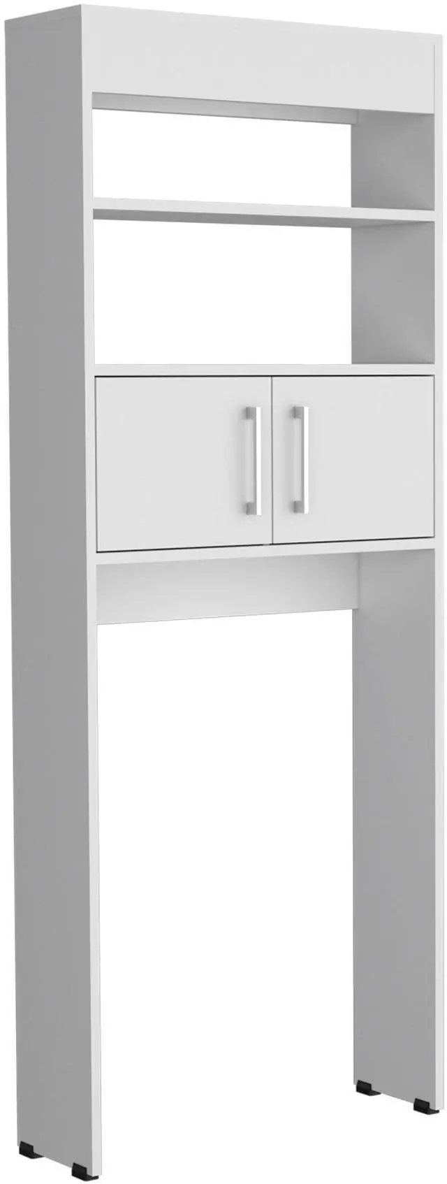 Alt view image 2 of 7 - Madrid Over The Toilet Cabinet, Double Door, Two Shelves White