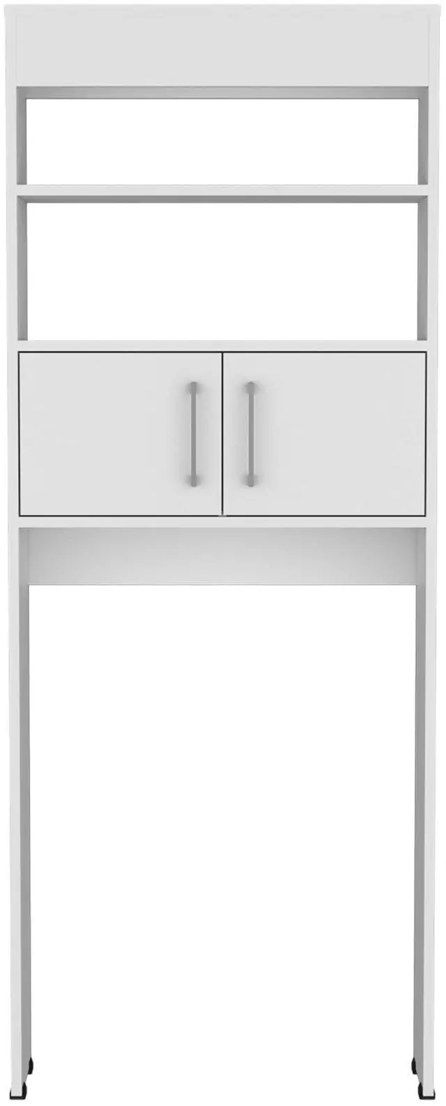 Alt view image 6 of 7 - Madrid Over The Toilet Cabinet, Double Door, Two Shelves White