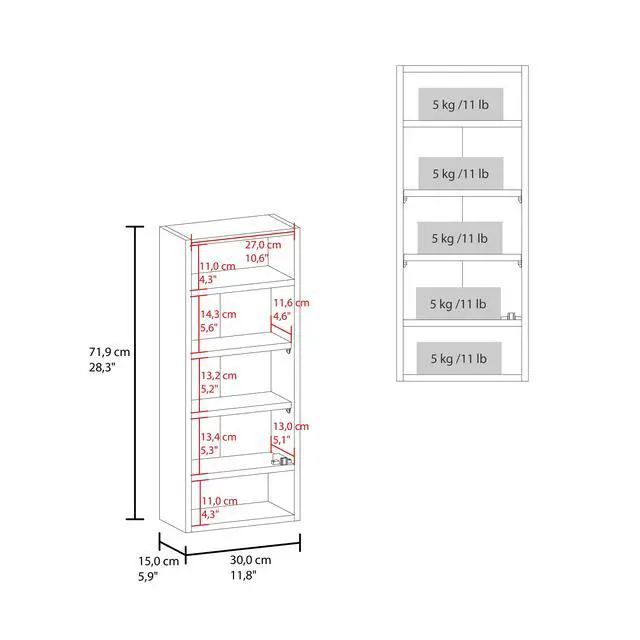 Alt view image 4 of 7 - Uros Wall-Mounted Mirror Medicine Cabinet With One Door And Interior Storage Shelves, White