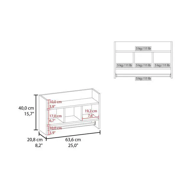 Alt view image 3 of 7 - Bathroom Wall Shelf with Towel Bar, Compact Storage With A Wide Upper Shelf, Three Comapct Middle Shelves and Towel Holder for Bathroom Organizer, White
