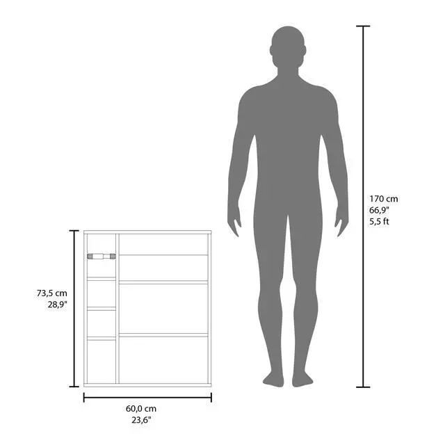 Alt view image 4 of 7 - Meller Wall-Mounted Medicine Cabinet With 1 Door And 3 Open Shelves, Modern Bathroom Storage Organizer, White