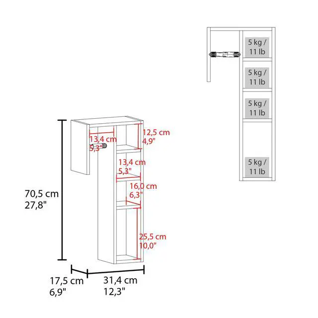 Alt view image 3 of 7 - Lodi Freestanding Toilet Paper Cabinet With Slim Vertical Design And Storage Compartment, White