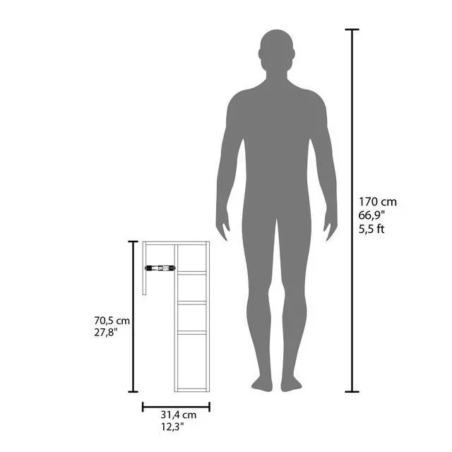Alt view image 4 of 7 - Lodi Freestanding Toilet Paper Cabinet With Slim Vertical Design And Storage Compartment, White
