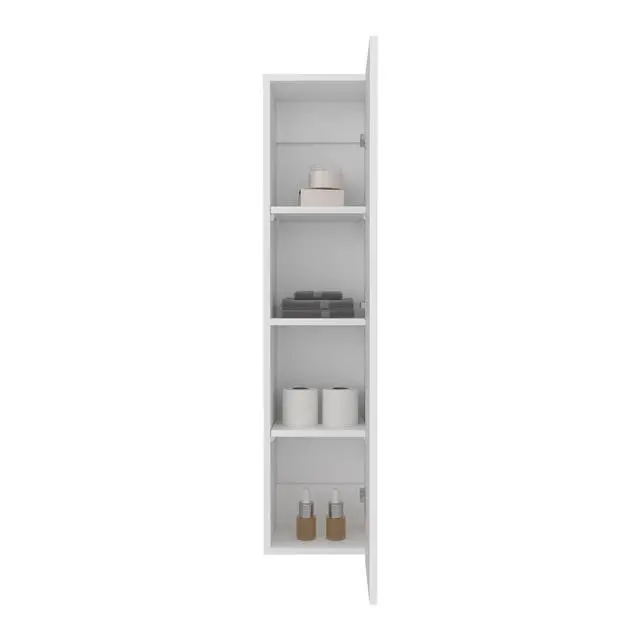Alt view image 3 of 7 - 43 Inch One Door Wall-Mounted Bathroom Cabinet with 3 Storage Shelves, Vertical Organizer for Bathroom, Bedroom or Laundry Room