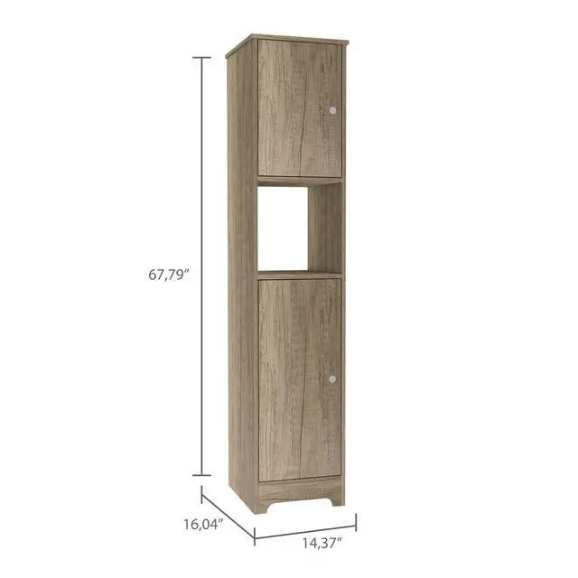 Alt view image 4 of 6 - Ibis Linen Cabinet, Double Doors, Four Interior Shelves, Two Cabinets -Light Oak