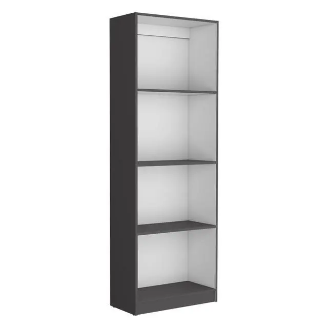 Alt view image 3 of 6 - 2 Piece Bookcase Living Room Set, Storage Cabinet, 49" Wide and 9 Shelves Matt Gray / White