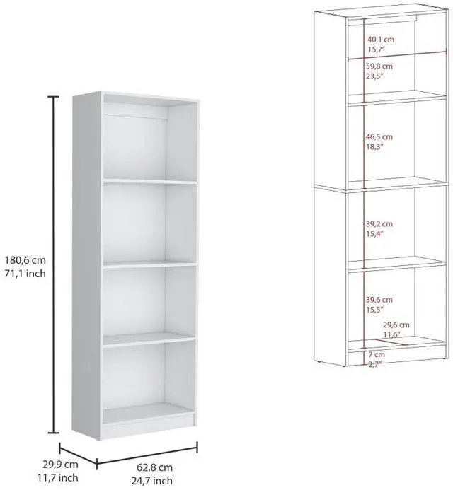 Alt view image 3 of 6 - 2 Piece Bookcase Living Room Set, Storage Cabinet, 42" Wide and 9 Shelves White