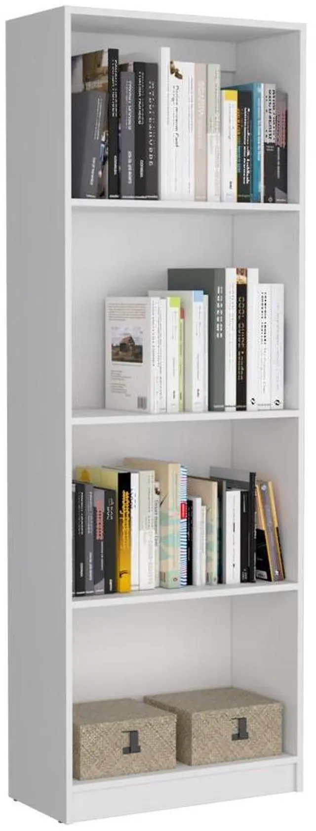 Alt view image 5 of 6 - 2 Piece Bookcase Living Room Set, Storage Cabinet, 42" Wide and 9 Shelves White