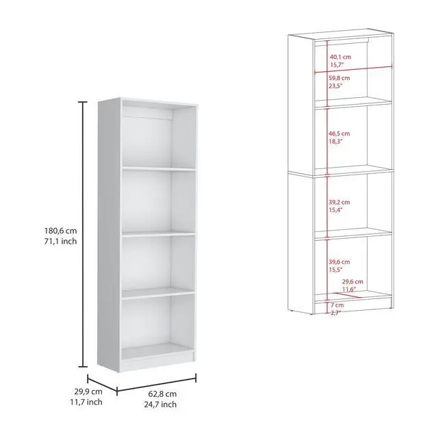 Alt view image 4 of 6 - Durant 3 Piece Home Bookcase set, 67" Wide with 13 Shelves , Living Room Set Set White