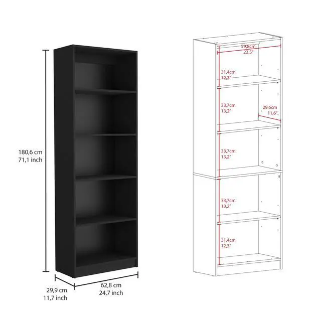 Alt view image 3 of 6 - Arbor 3 Piece Home Bookcase set, 74" Wide with 11 Shelves and Two Double-Door Cabinet , Living Room Set Set Black