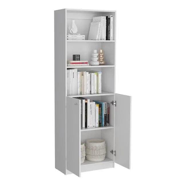 Alt view image 6 of 6 - Arbor 3 Piece Home Bookcase set, 74" Wide with 11 Shelves and Two Double-Door Cabinet , Living Room Set White