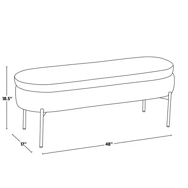 Alt view image 6 of 7 - Contemporary Bench in Chrome Metal and Black Faux Leather