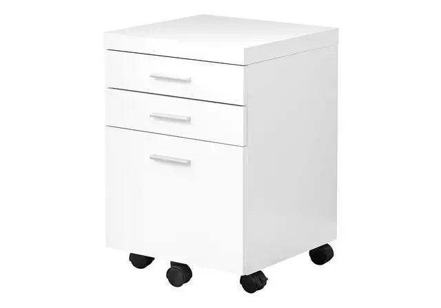 Alt view image 2 of 5 - File Cabinet, Rolling Mobile, Storage Drawers, Printer Stand, Office, Work, White Laminate, Contemporary, Modern