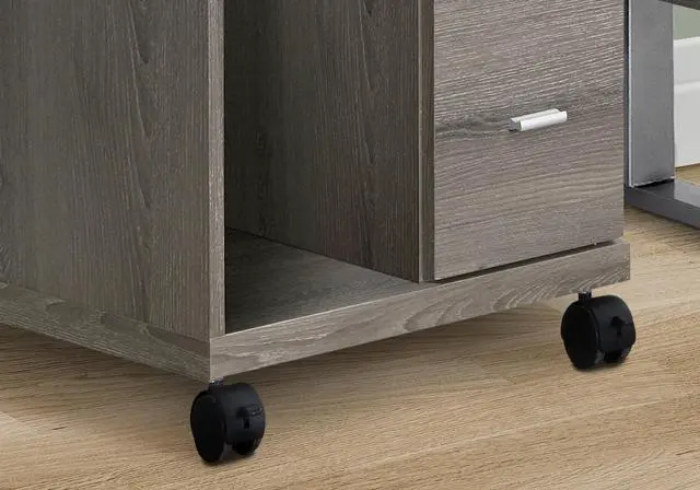 Alt view image 2 of 5 - Office, File Cabinet, Printer Cart, Rolling File Cabinet, Mobile, Storage, Work, Brown Laminate, Contemporary, Modern