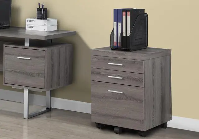 Main image of File Cabinet, Rolling Mobile, Storage Drawers, Printer Stand, Office, Work, Brown Laminate, Contemporary, Modern
