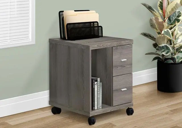 Alt view image 4 of 5 - Office, File Cabinet, Printer Cart, Rolling File Cabinet, Mobile, Storage, Work, Brown Laminate, Contemporary, Modern