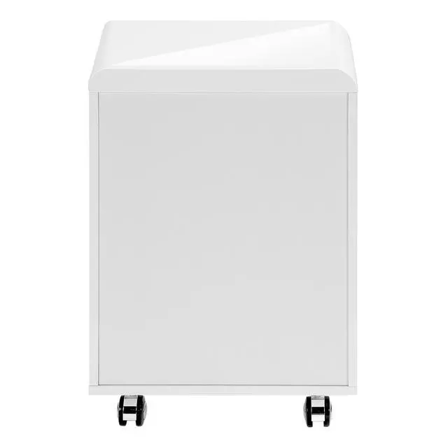 Alt view image 7 of 7 - File Cabinet, Rolling Mobile, Storage Drawers, Printer Stand, Office, Work, Glossy White Laminate, Contemporary, Modern