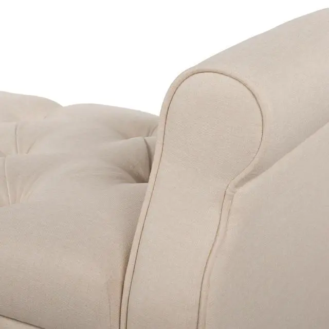 Alt view image 4 of 7 - Jacqueline 57.5" Tufted Roll Arm Storage Bench, Sky Neutral Beige Polyester